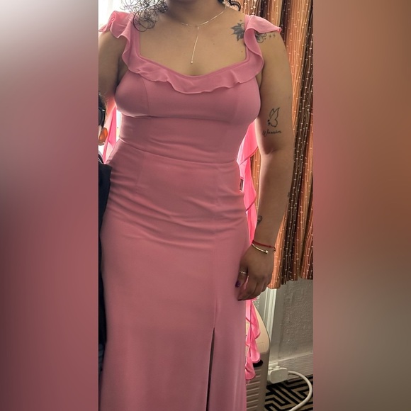 David's Bridal Pink Sleeveless Wedding Dress - Picture 5 of 5